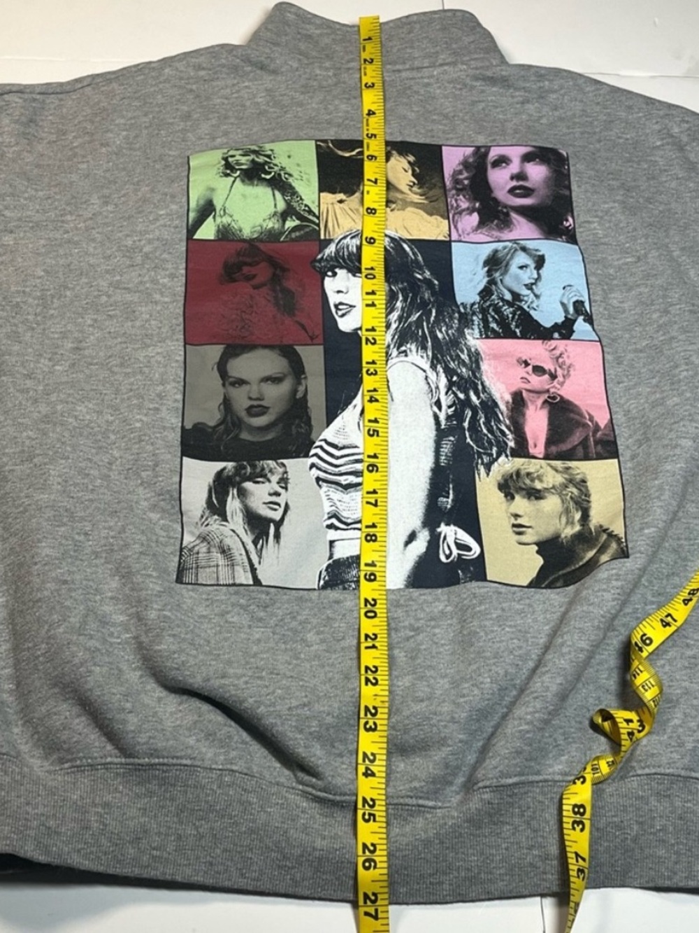 Taylor Swift S The Eras Tour Gray Quarter Zip Crewneck Sweatshirt Official Merch - Picture 16 of 16